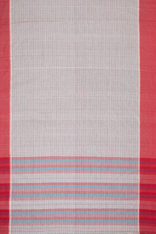 Chitrika Temple Checks Dobby Cotton Handloom Saree White