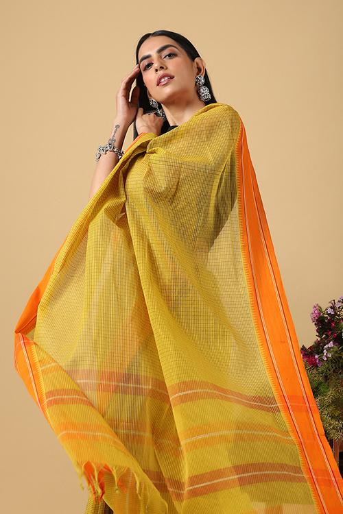 Chitrika Symphony Mehendhi Dobby Handloom Saree Green