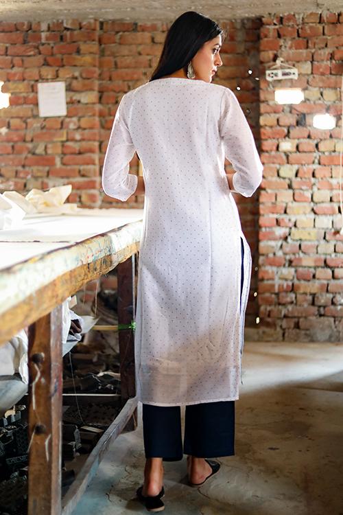 Kedar : Handblock Printed Chanderi Silk Kurti