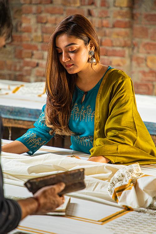 Malhar : Handblock Printed Chanderi Silk Kurti