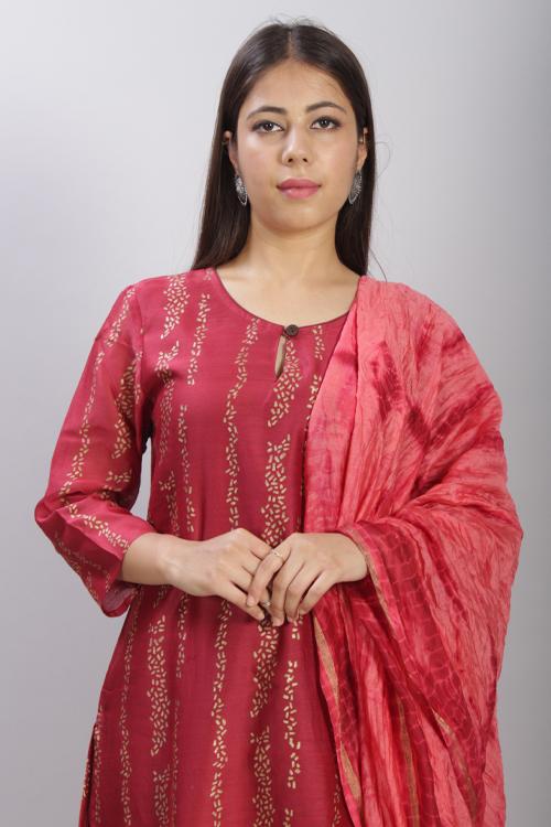 Bahar: Handblock Printed Chanderi Silk Kurti