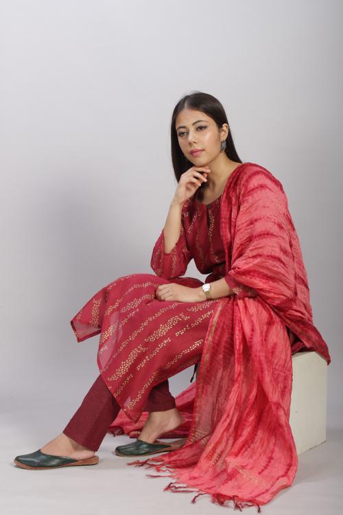 Bahar: Handblock Printed Chanderi Silk Kurti