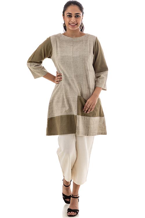 Creative Bee 'VOYAGE' Natural Dyed Handwoven Pure Cotton Travel Tunic