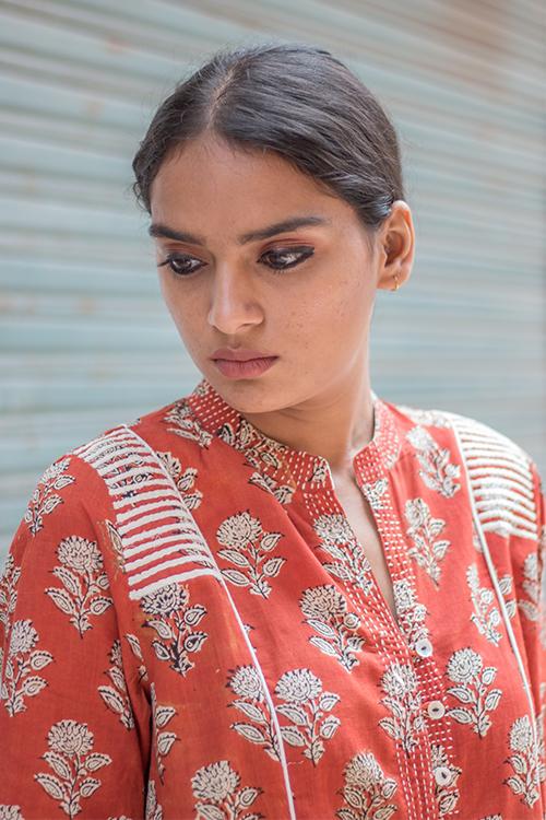 phutri' Maroon high low kurta