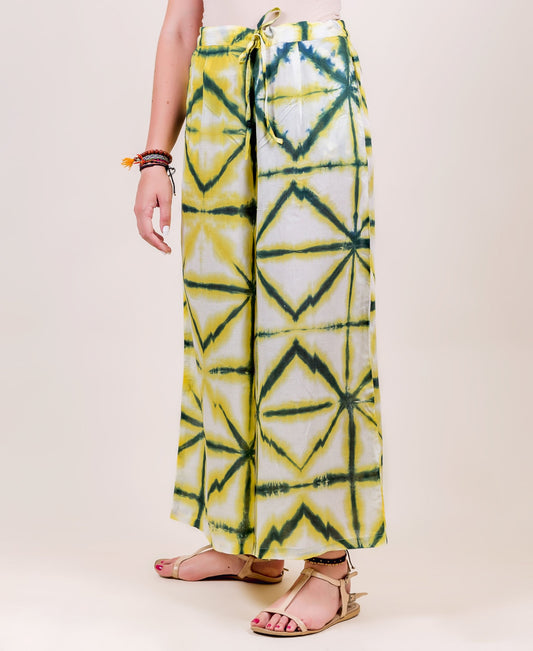 Yellow and Blue Tie Dye Palazzo