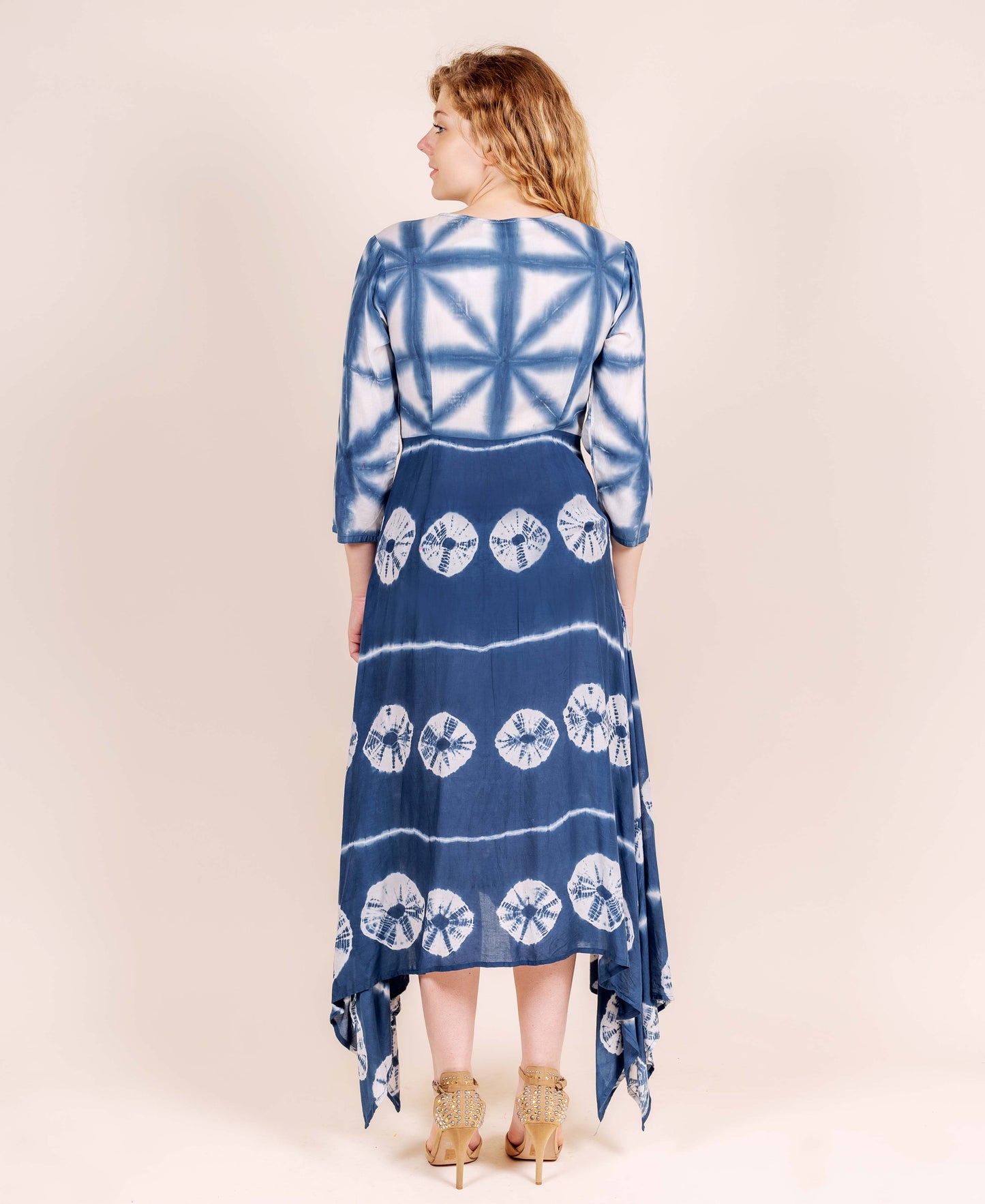 Blue Tie and Dye Indo Western Dress