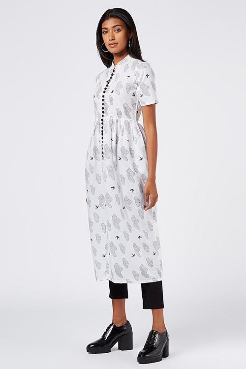 Sky' Cotton Hand Block Print Jacket Kurta