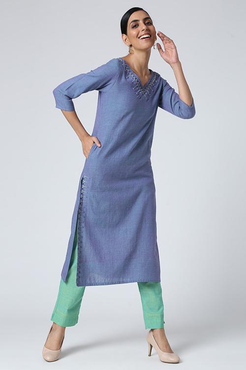 Mehar' Cotton Handloom Embroidery Work Kurta