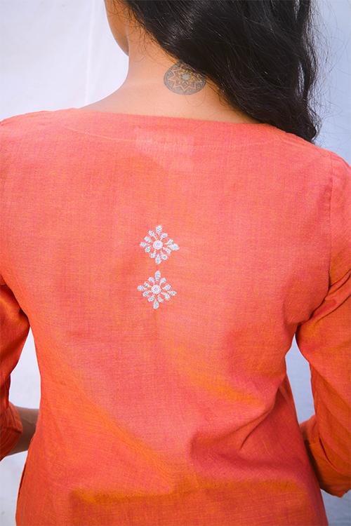 Tribal' Hand Embroidered Mirror Work Pure Cotton Long Kurta