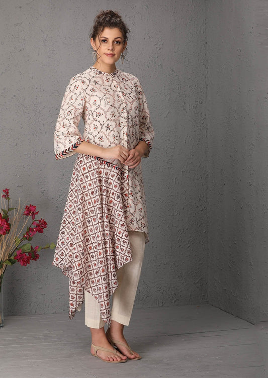 Ivory chintz printed tunic (LW-17) JUST ADDED