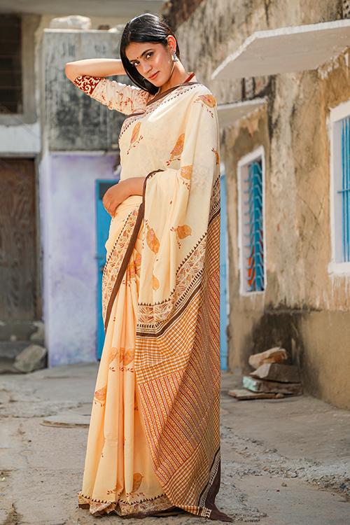 A Summer Song: Handblock Print Mul Cotton Saree