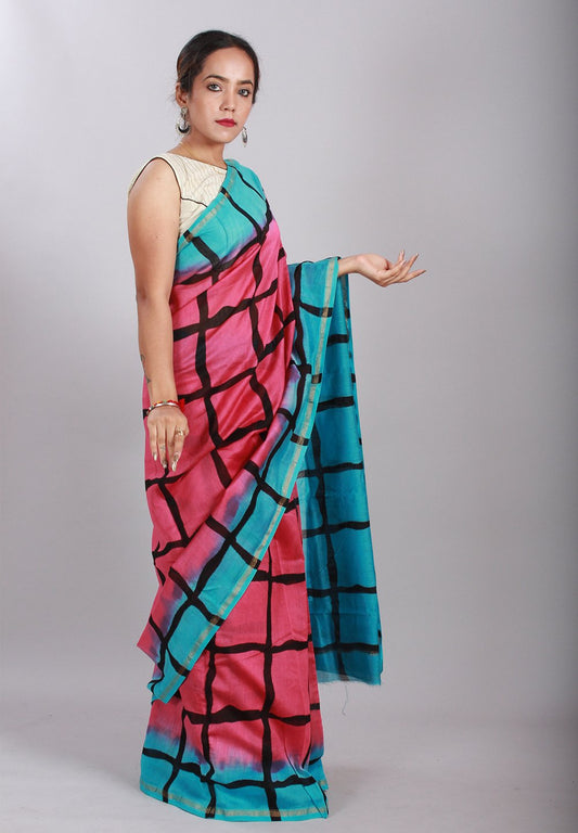 Shibori Bandhani Printed Chanderi Silk Saree-21