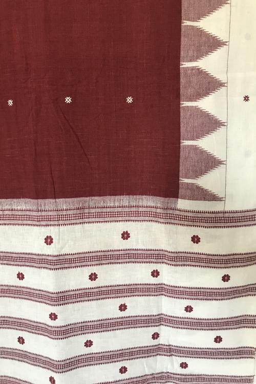 Kotpad' Tribal Odisha Handloom Cotton Maroon Saree