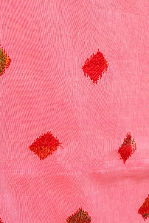 Gamcha Patch Work On Soft Bengal Cotton Handloom Saree