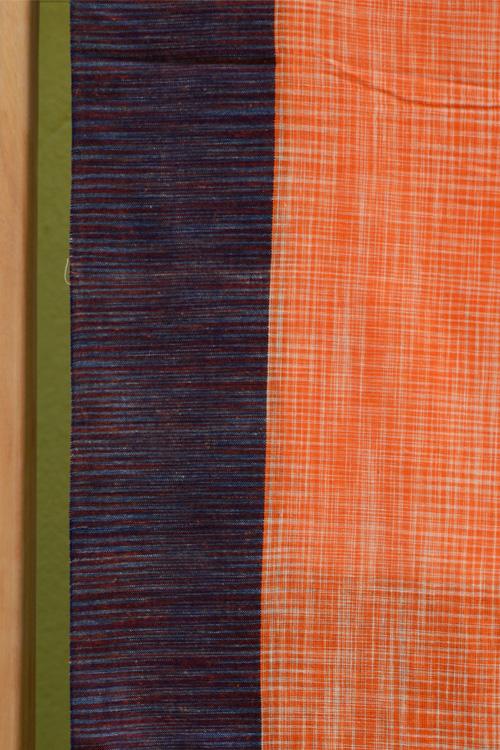 Bengal Handloom Space Dyed Light Orange Cotton Saree