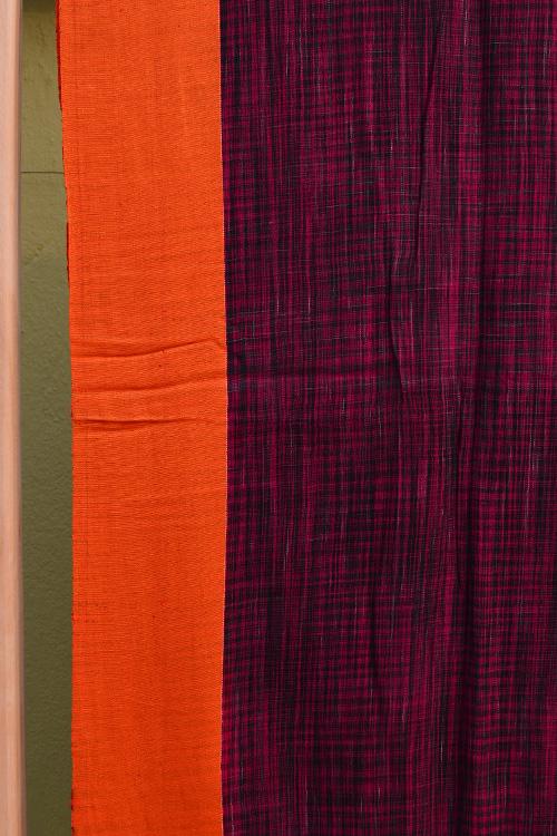 Bengal Handloom Space Dyed Cotton Purple Saree