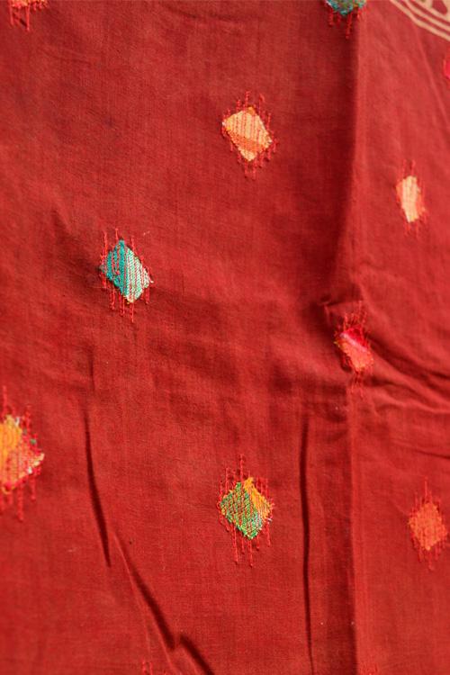 Tant Vastra Soft Cotton 'Natural Dyed Ajrakh Print Handloom Grey Saree.