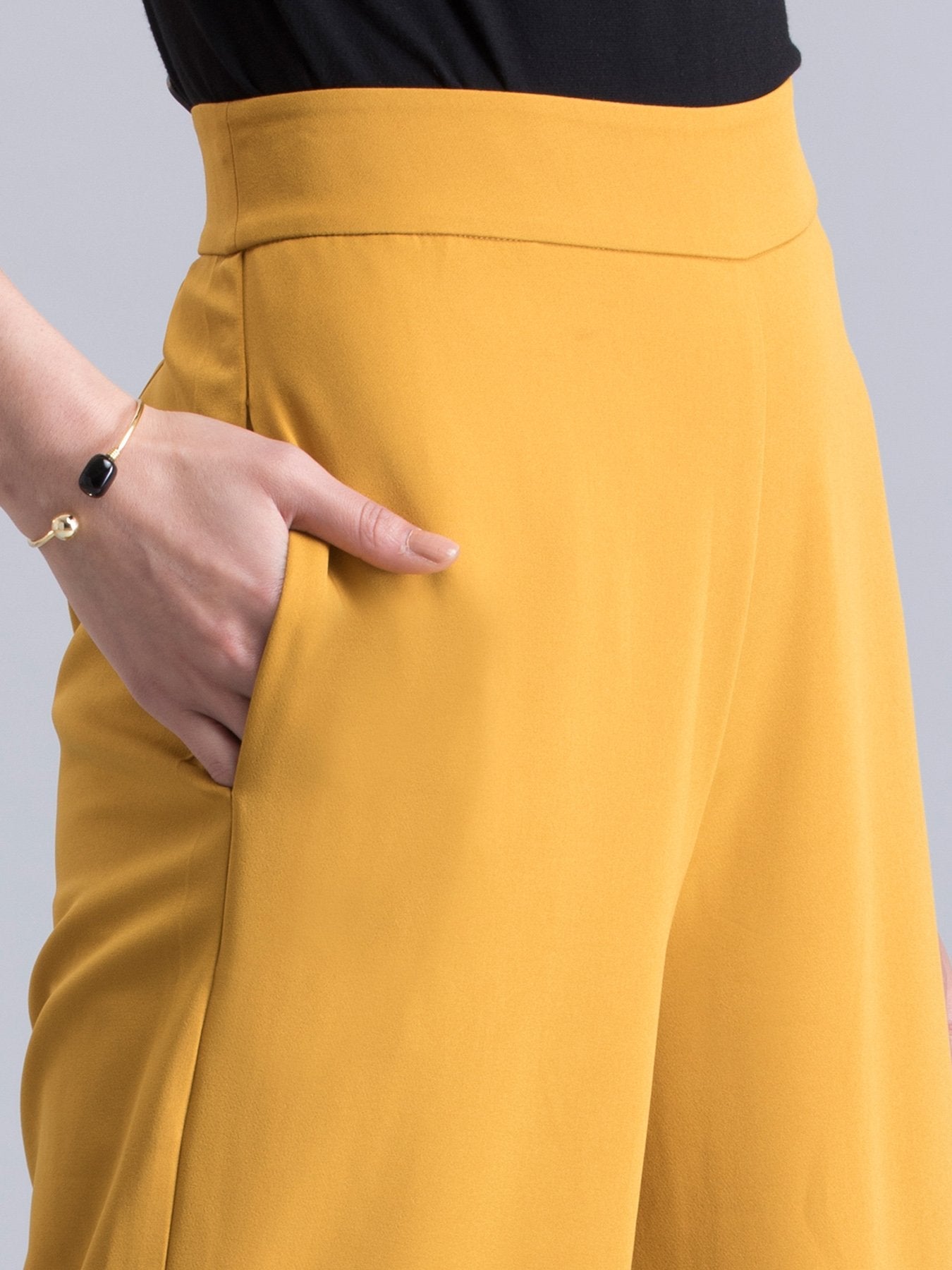 Wide Leg Pants - Mustard