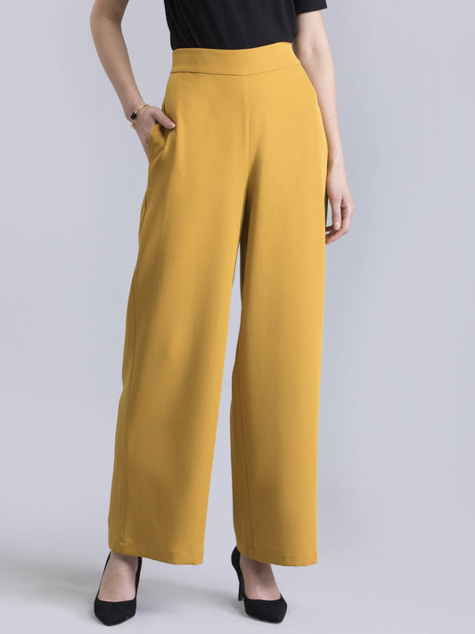 Wide Leg Pants - Mustard