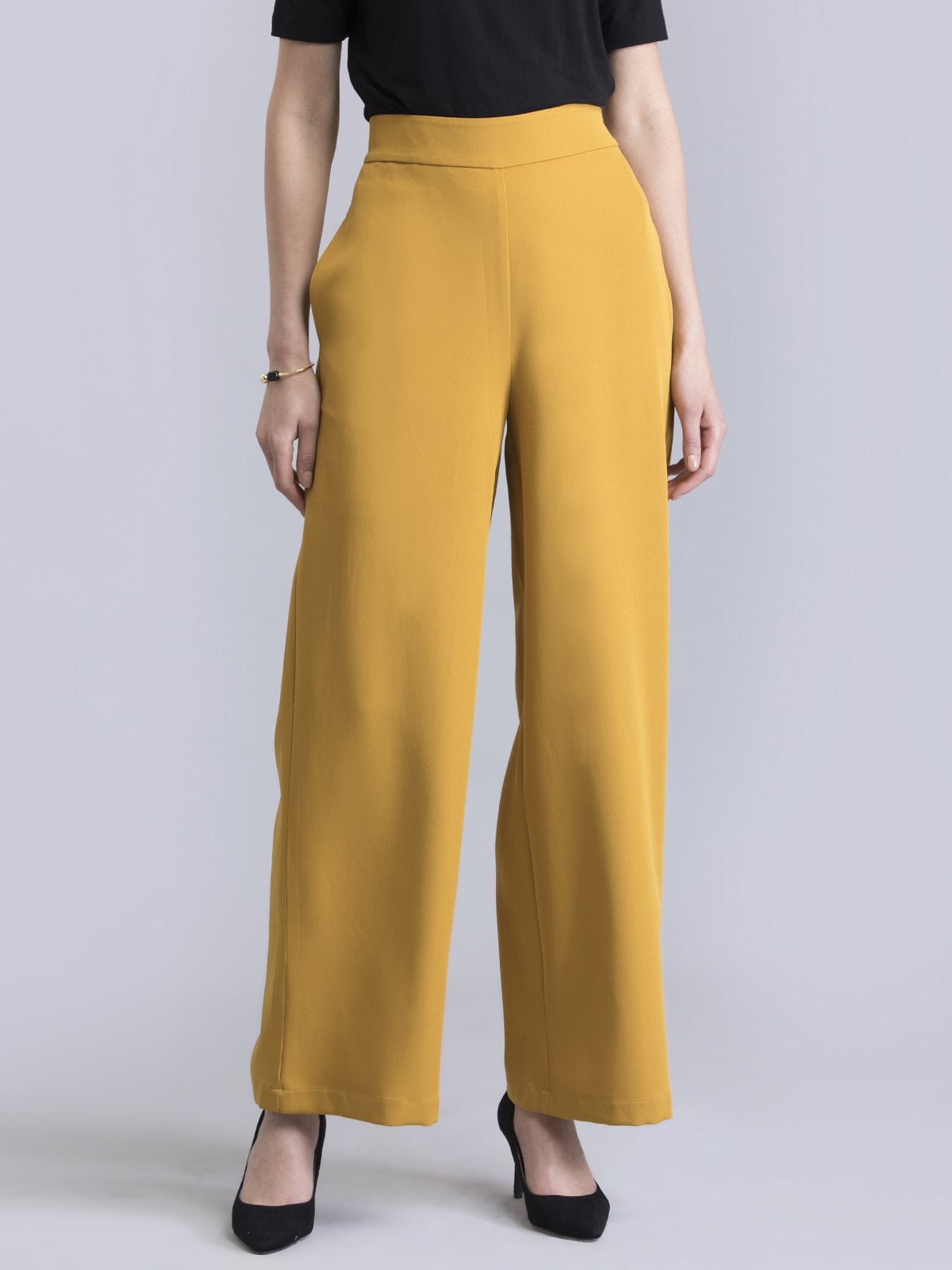 Wide Leg Pants - Mustard