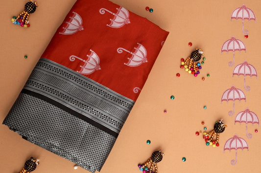Rich Pallu & Jacquard Umbrella With Squer Work On All Over The Saree