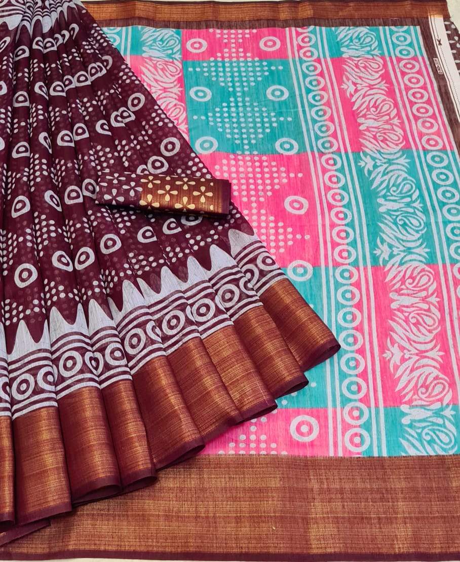 Valiba Fashionable Cotton Printed Sarees
