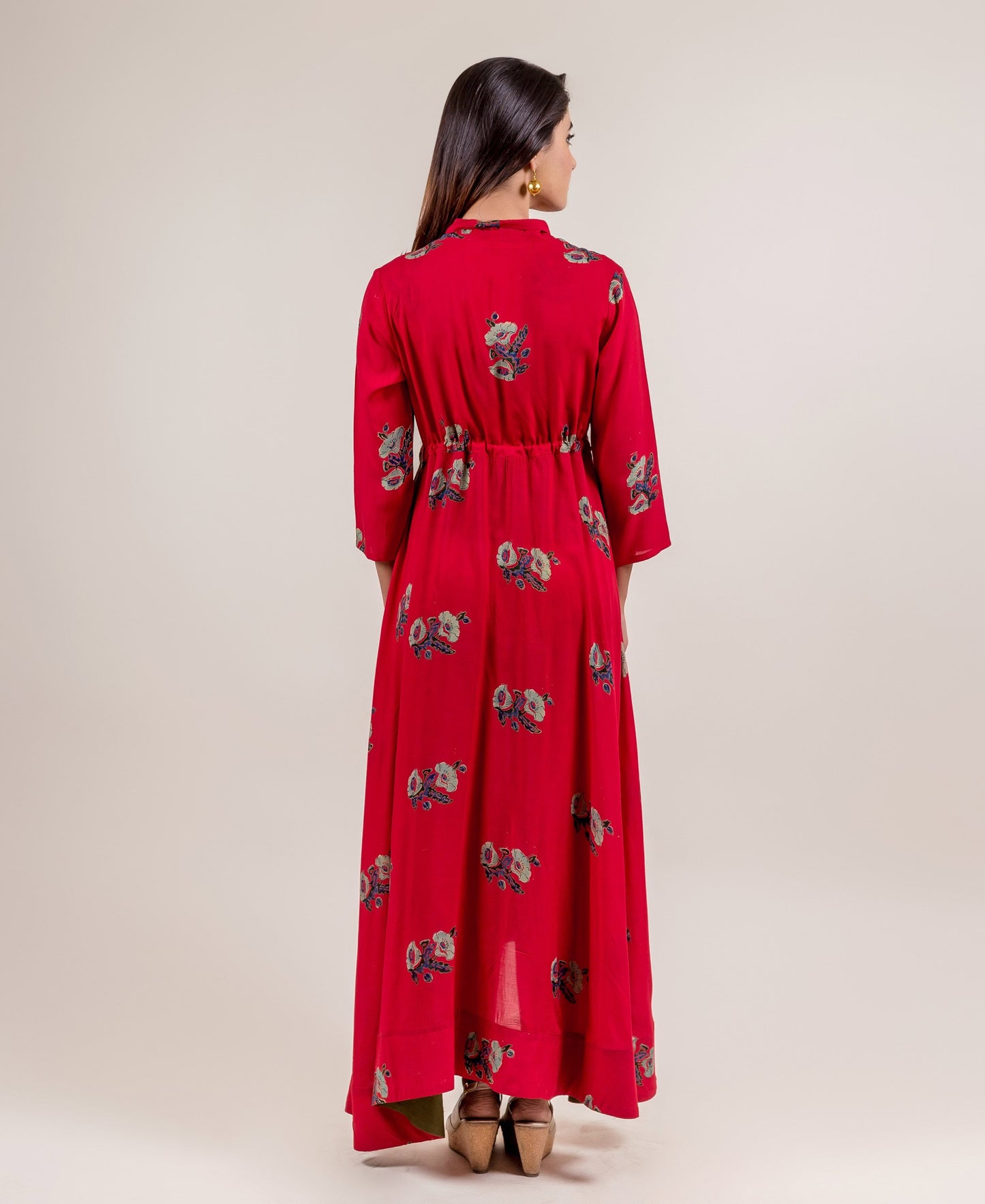 Gorgeous Tasseled Asymmetrical Angrakha Long Dress
