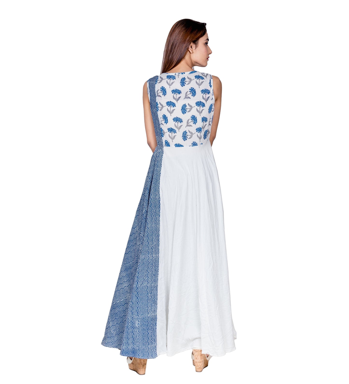 Pearly Indigo Popper Indo Western Dress