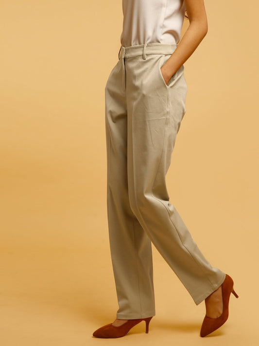 Classic Straight Fit Pants - Beige