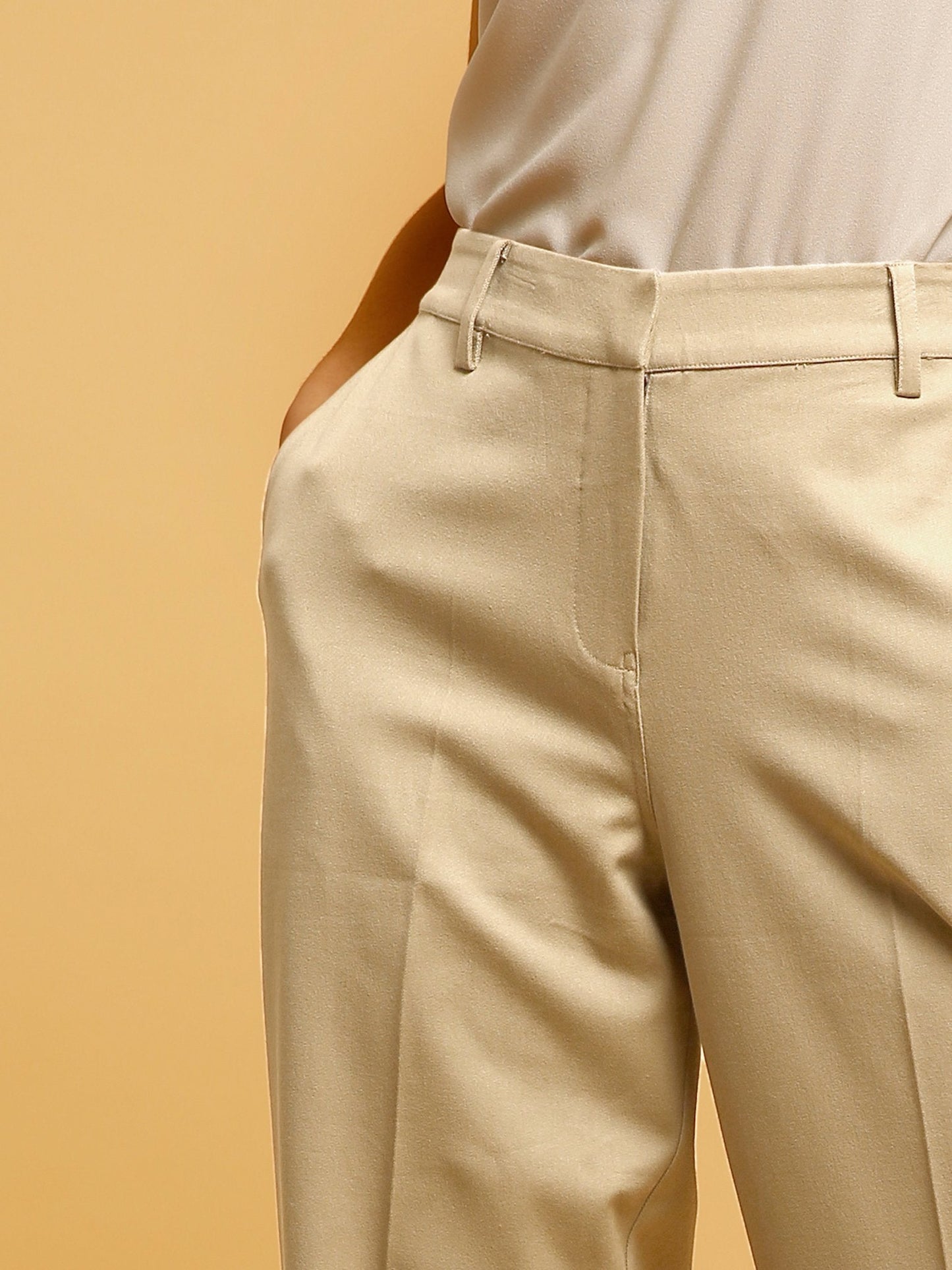 Classic Straight Fit Pants - Beige