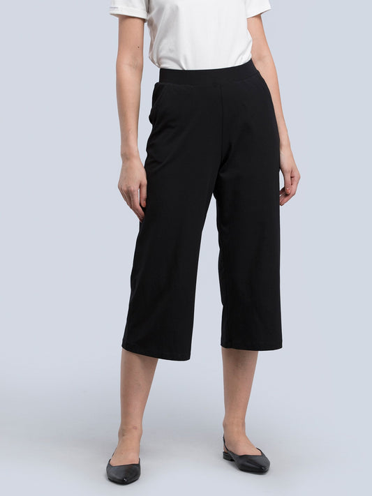 Cotton Knitted Culottes - Black