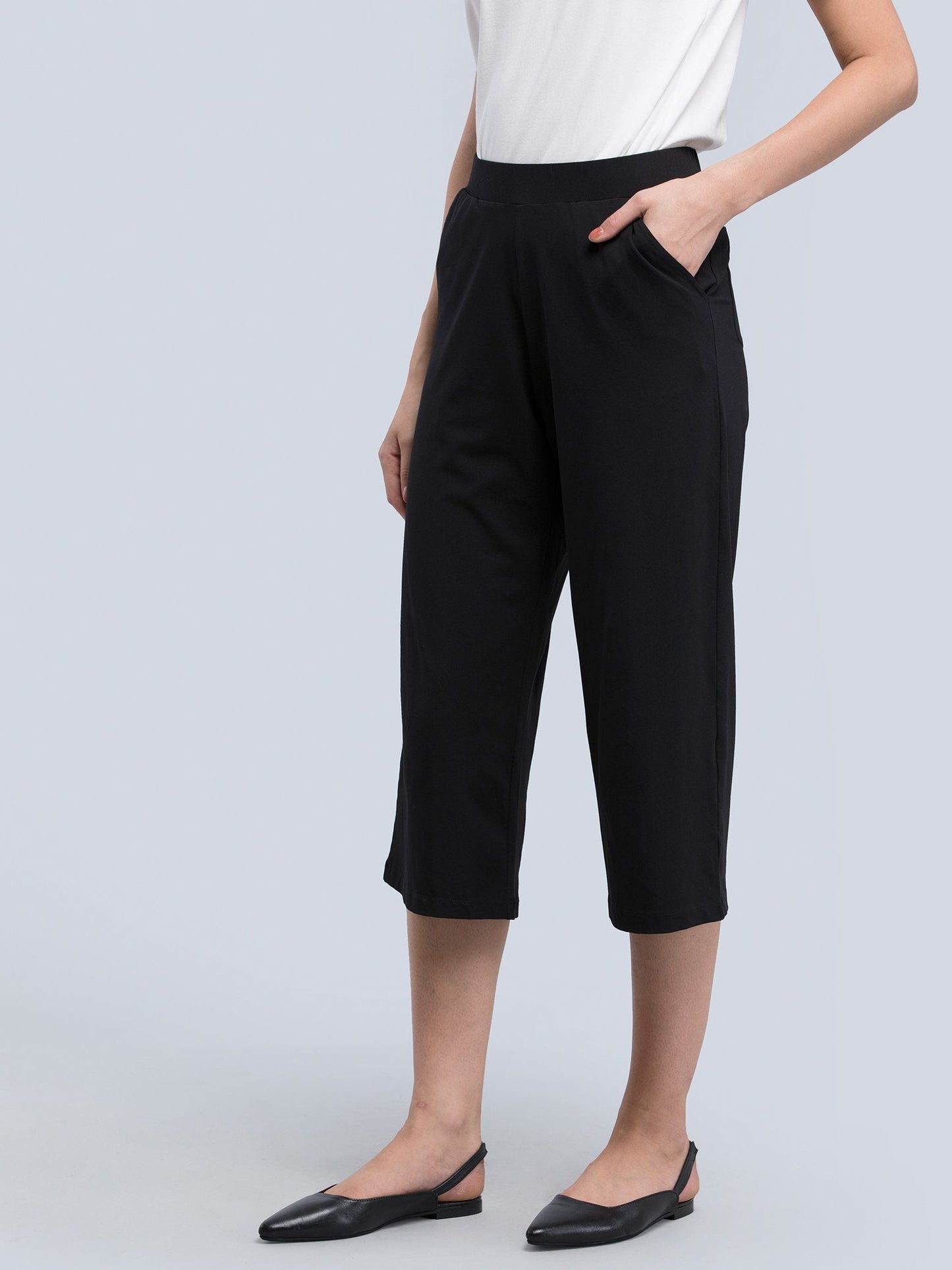 Cotton Knitted Culottes - Black