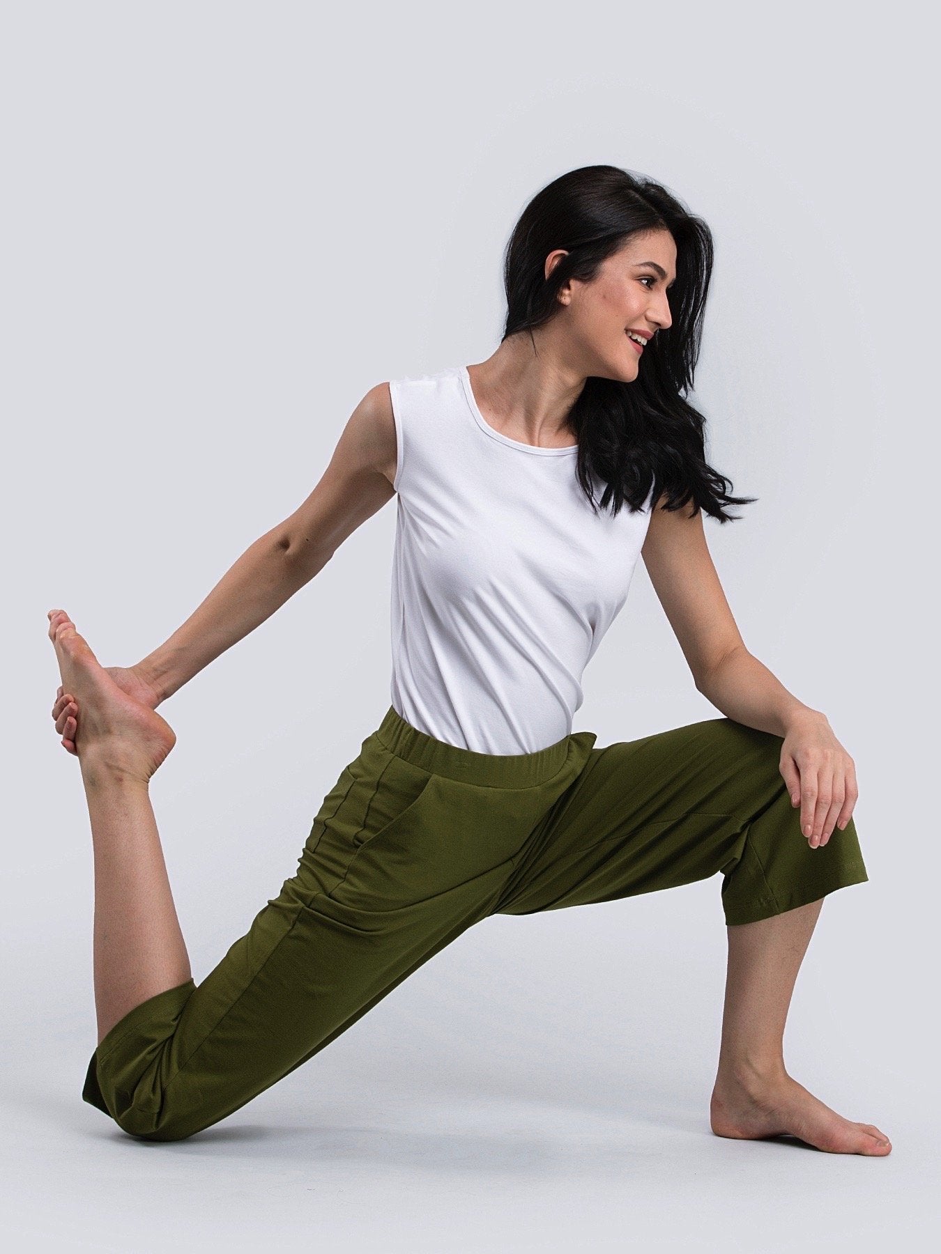 Cotton Knitted Culottes - Olive