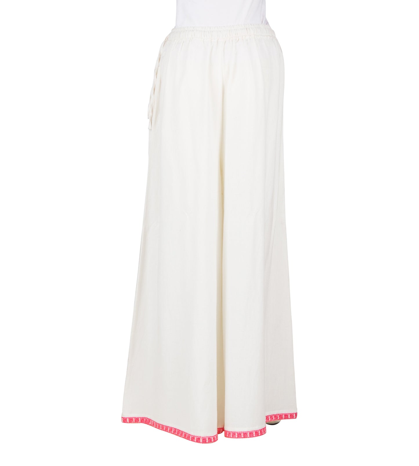 Off-White Embroidered Palazzo