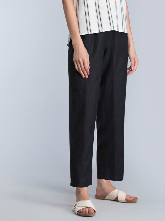 Cotton Slip On Culottes - Black