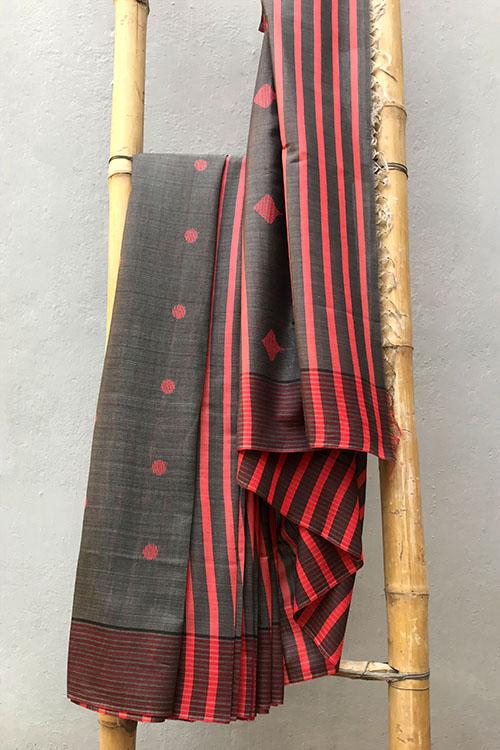 Diya' Handwoven Extra Weft Cotton-Silk Saree-42