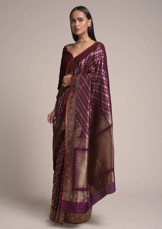 Valiba Beautiful Art Silk Jacquard Border Saree