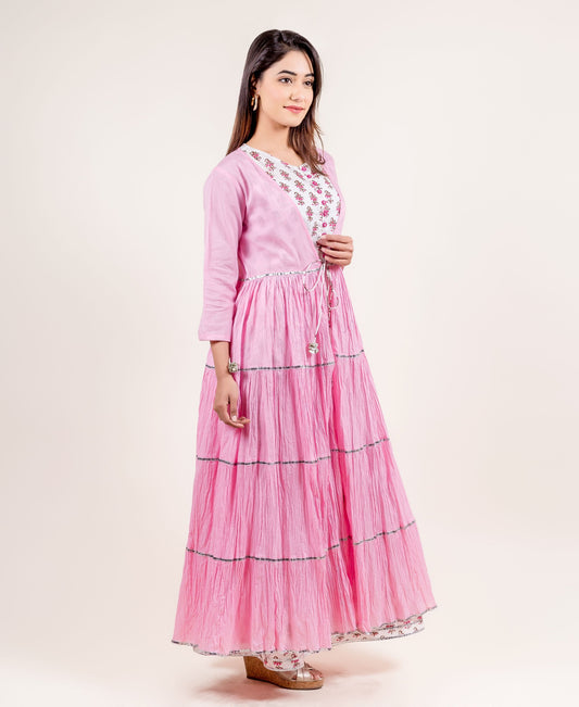 Swirly Sassy Cotton Tiered Long Dress