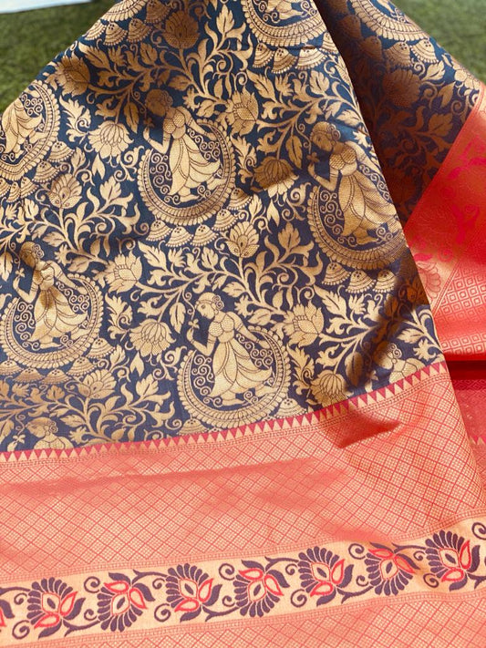 Valiba Mahendi Beautiful Rich Pallu And Jacquard Saree