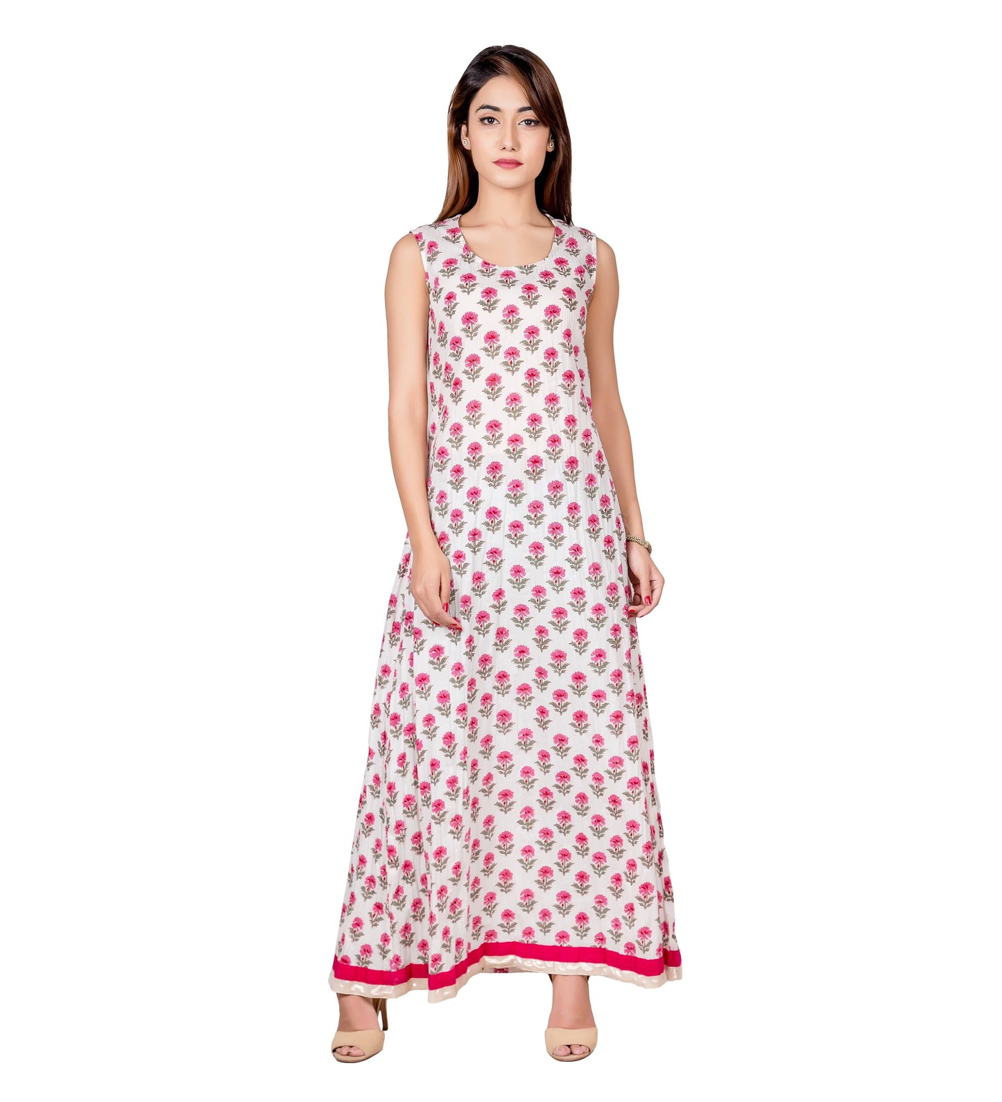 Pink Gota Embroidered Kurta Dress