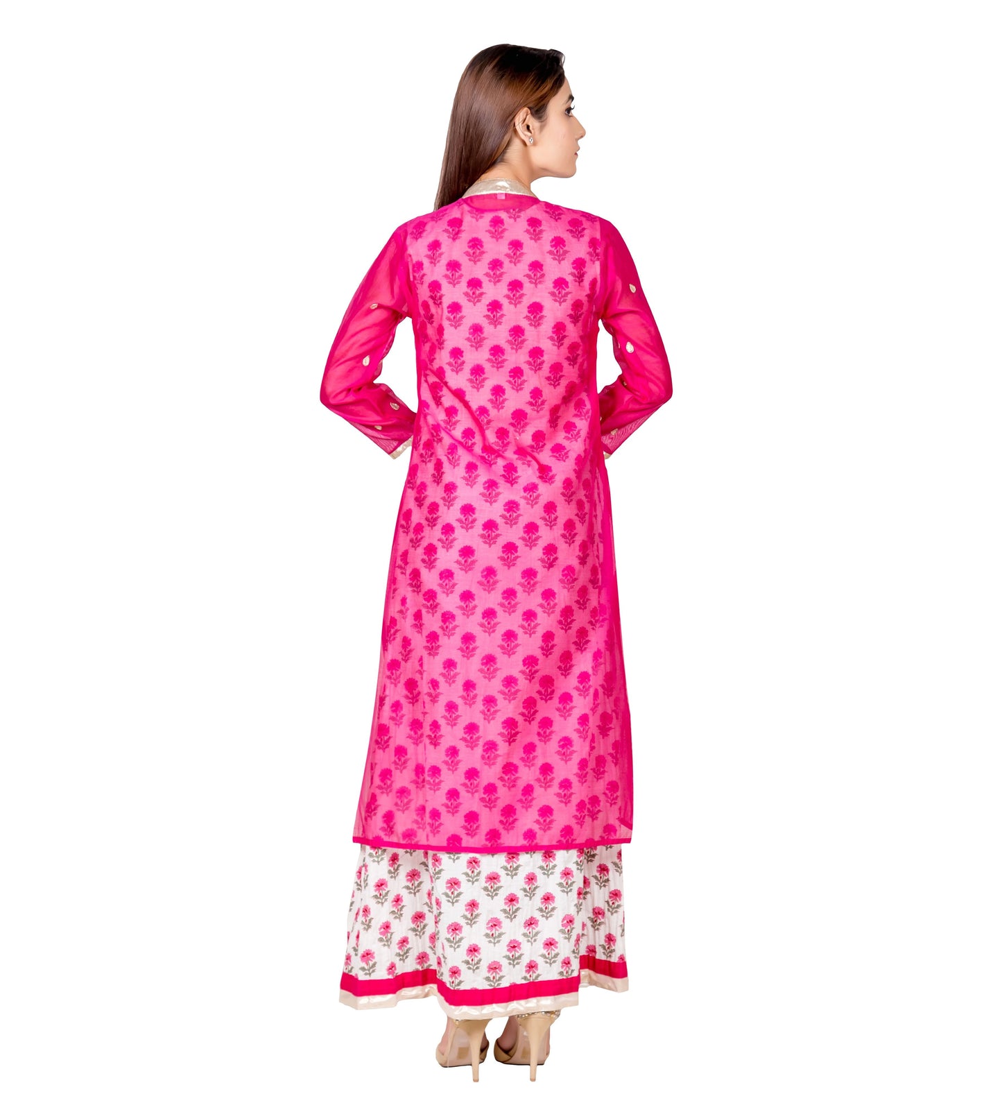 Pink Gota Embroidered Kurta Dress