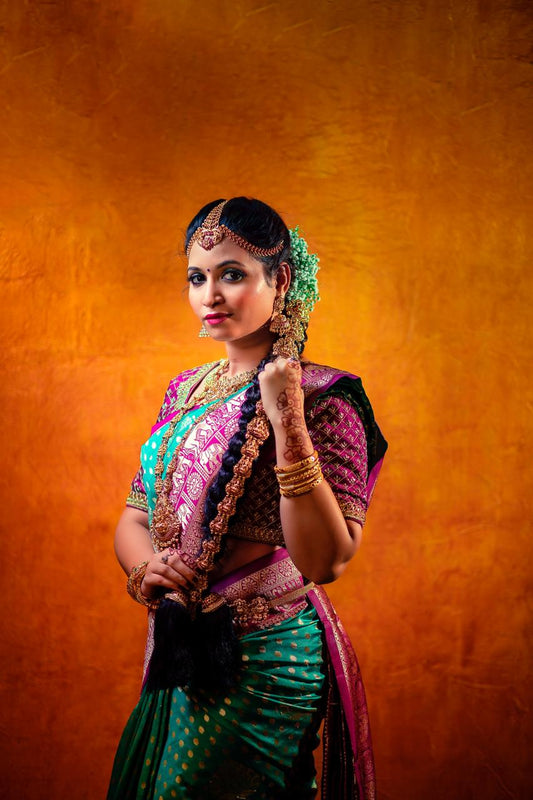 Green-Rani Beautiful Rich Pallu & Jacquard Work On All Over Bridal Saree