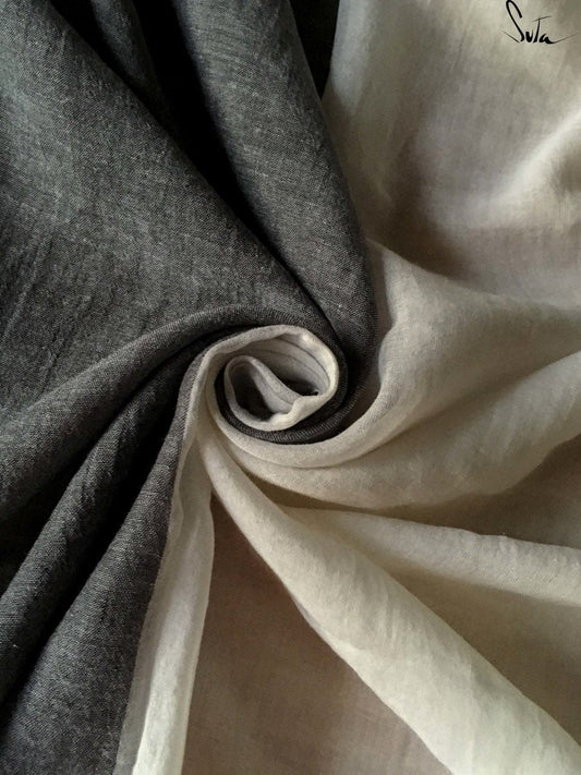 Grey clouds in white sky