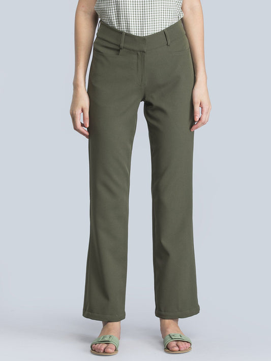 High Waist Pants - Olive