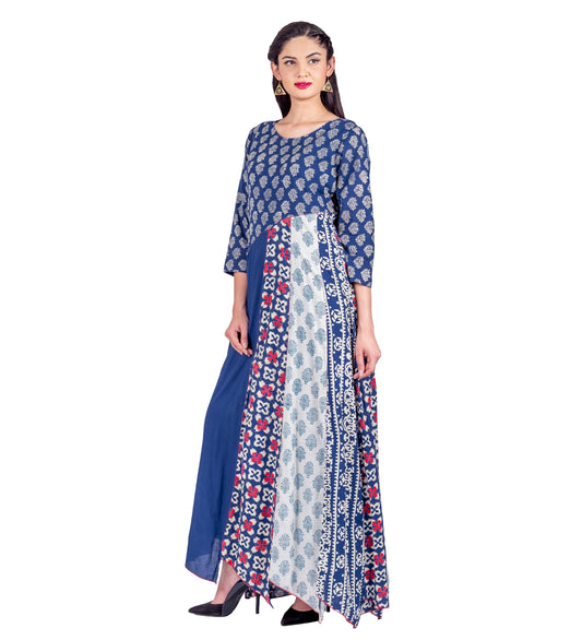 Empire Cut Asymmetrical Gown Style Indo Western Dress
