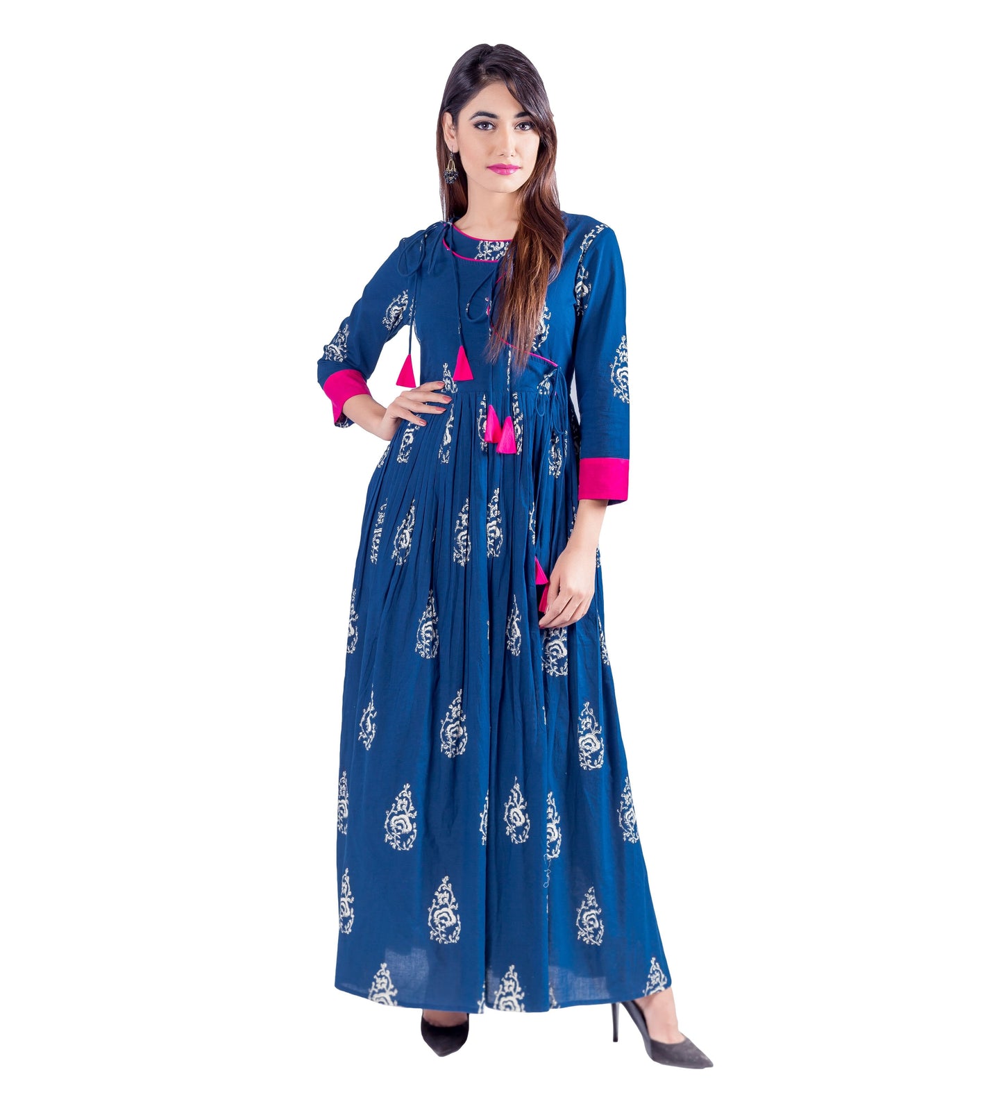 Angrakha Anarkali Fused Floor Length Indo Western Dress