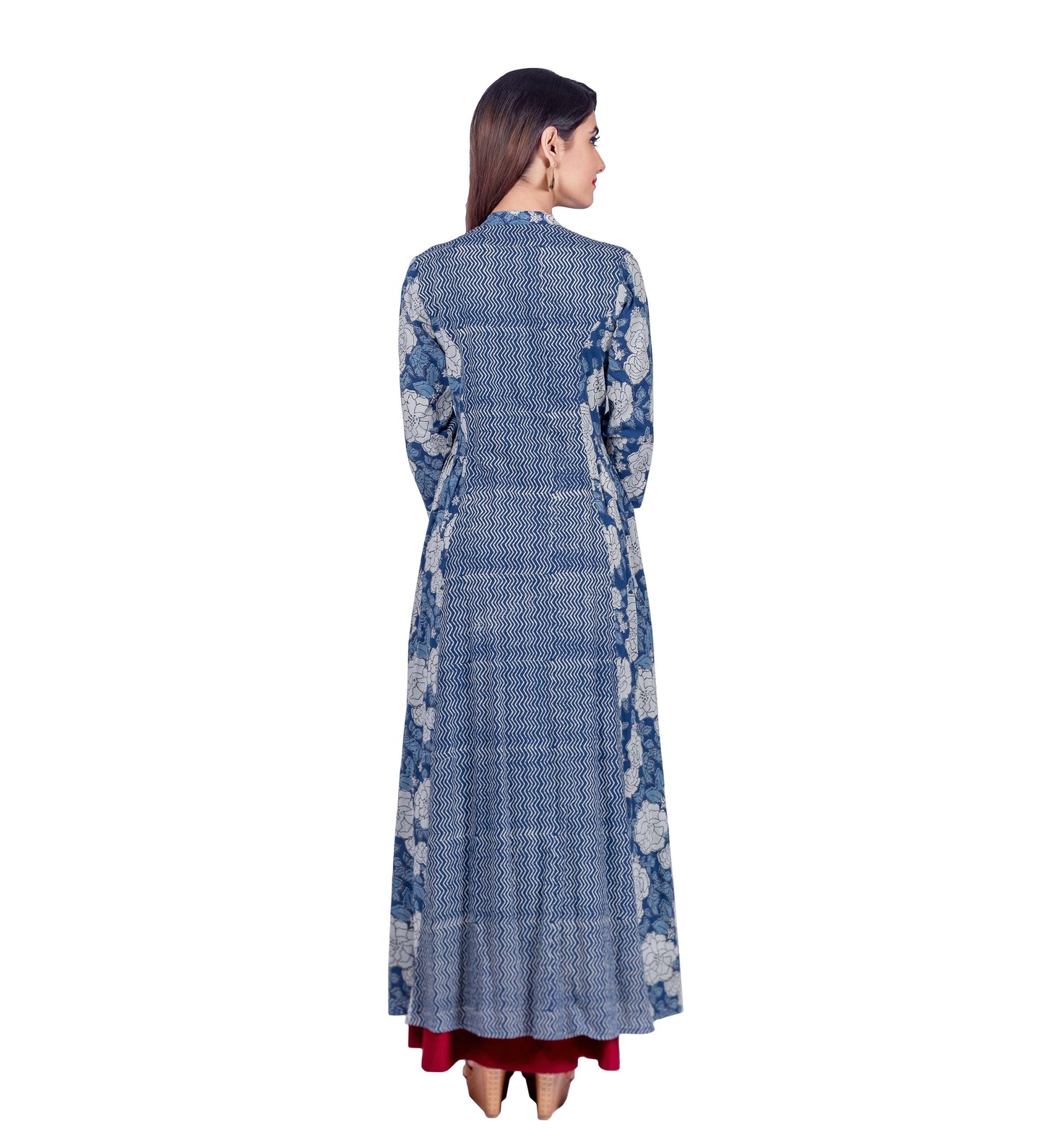 Kimono Style Tulip Cut Shirt Waist Zipper Gown Dress