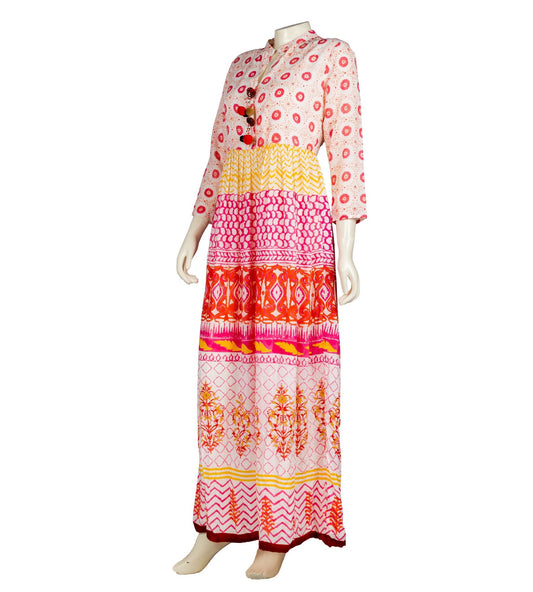 Modal Cotton Empire Cut Floor Length Blouson Dress