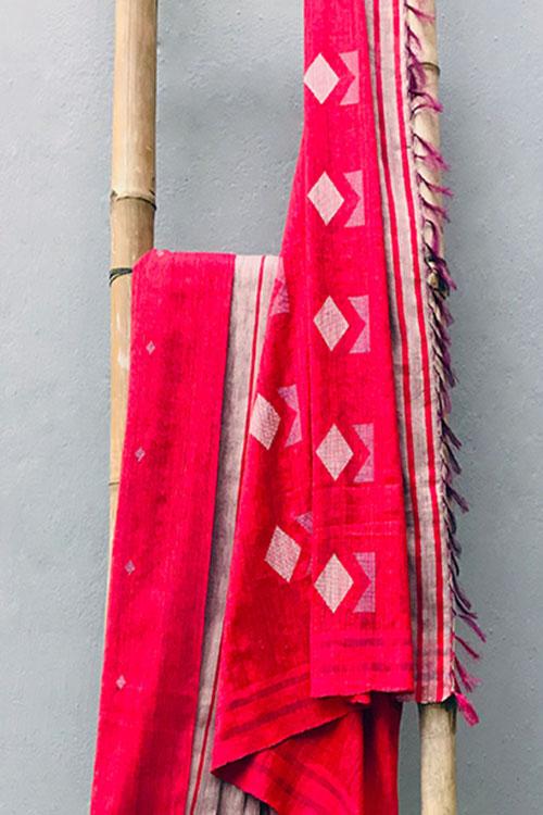 Damini' Handwoven Extra Weft Cotton-Silk Saree-29