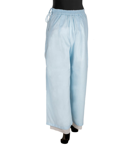 Blue and White Double Layered Palazzo Pants